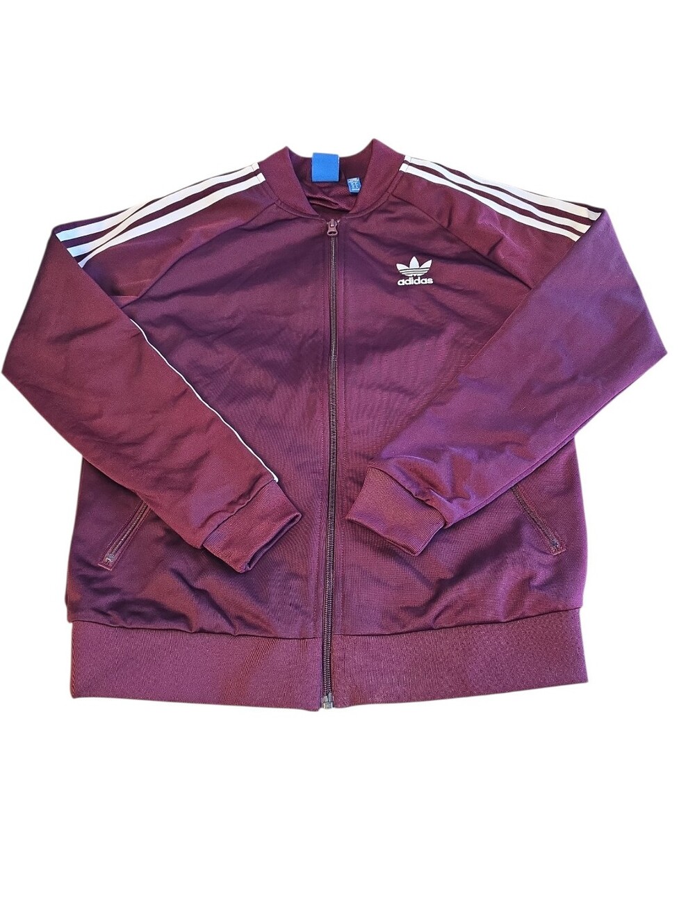 Adidas Warm Up 3 Stripes Track Jacket Burgundy Women’s M